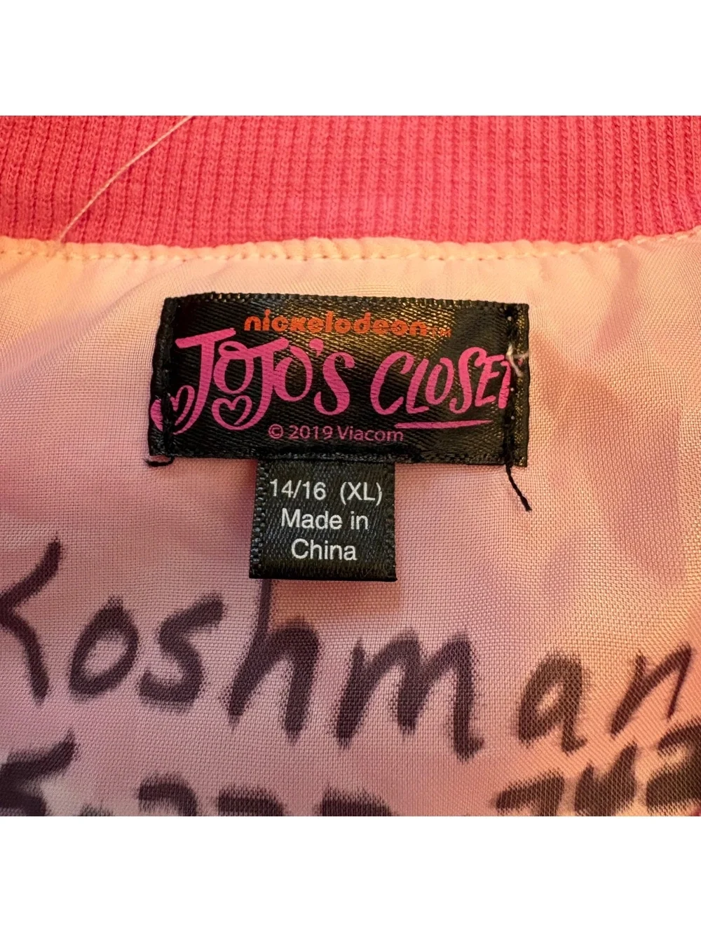 2019 JoJo Siwa Nickelodeon JoJo’s Closet Hot Pink Sequin Bomber Jacket XL 14/16